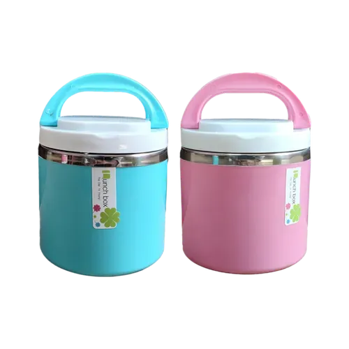Stainless Steel and Plastic Single Layer Lunch Box
