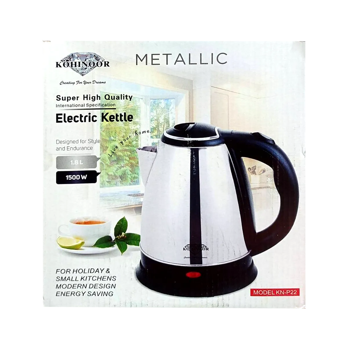 Kohinoor Metallic Electric kettle KN-P22