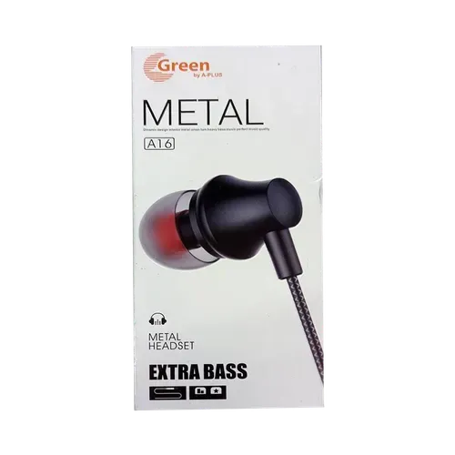 Green Metal A16 Extra Bass Headset