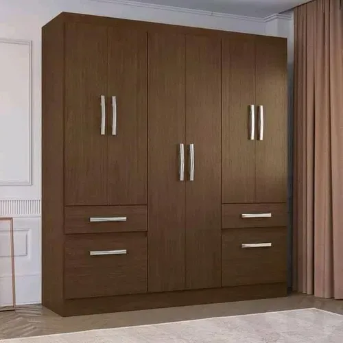 Plain Brown Multi Door Wardrobe