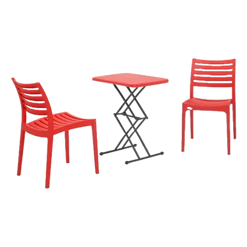 Supreme Scissor Table with Omega Armless Chair