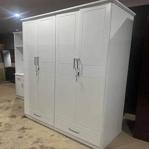 Double Door White Wardrobe