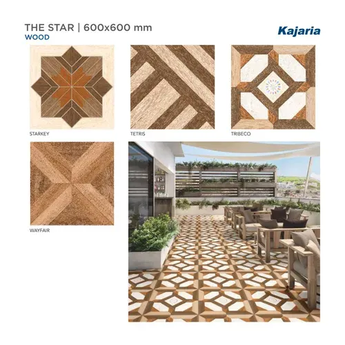 Kajaria Glazed Wood Tile 600x600mm