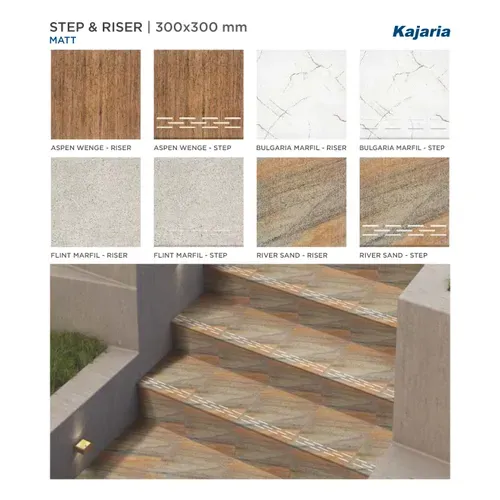 Kajaria Digital Step and Riser Floor Tiles 300x300mm