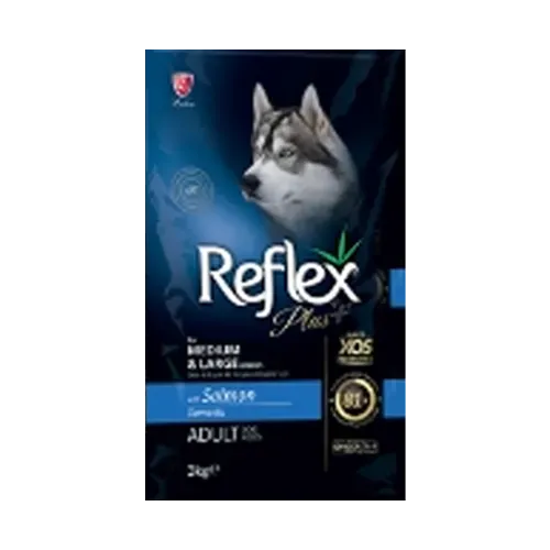 Reflex Plus Adult Dog Food with Salmon for Medium and Large Breeds- 3Kg