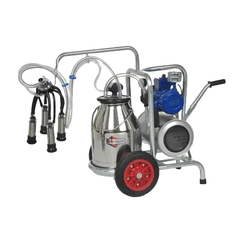 Trolly Mounted Single Can of 30 ltr and Single Cluster Milking Machine | BS-Mini X