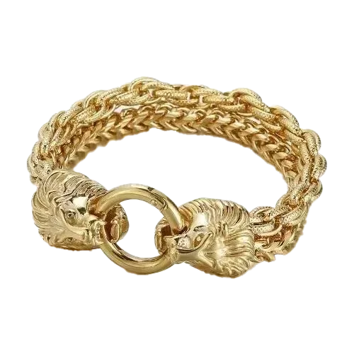 Fashionable Dragon Design 18k Heavy Gold Stainless Steel Bracelet for Men