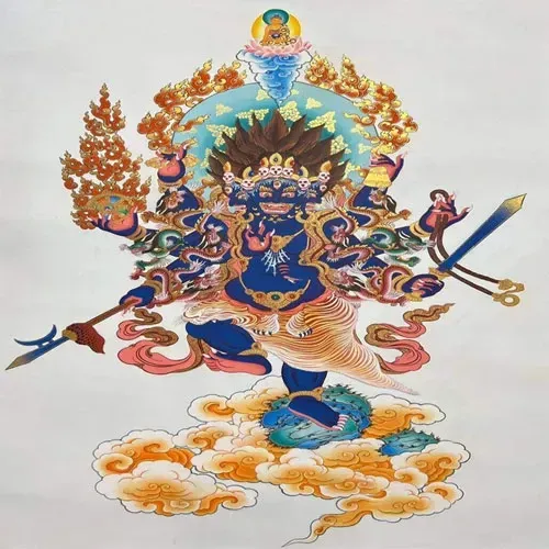 Nepal Handicraft Akashe bhairav Thangka  Paint