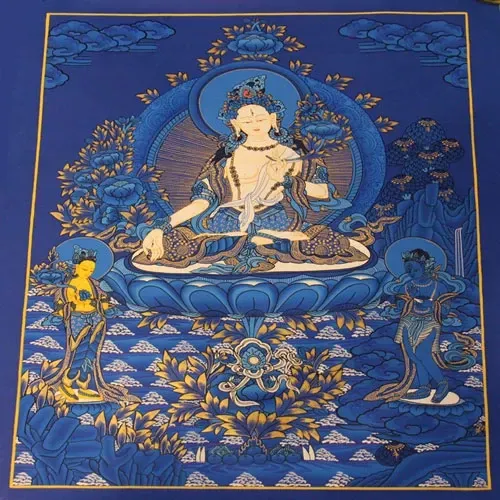 Nepal Handicraft White Tara Thangka Painting