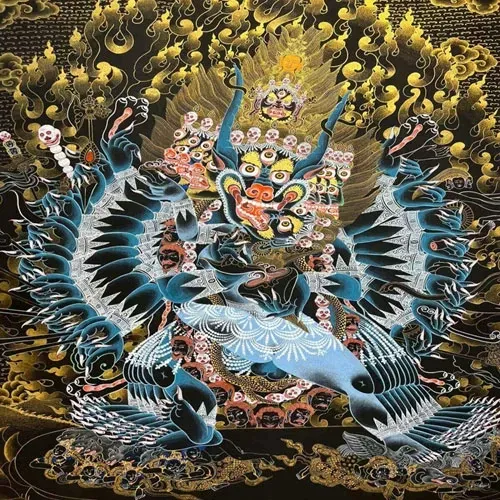 Nepal Handicraft Yamantaka Jikche Thangka Paint