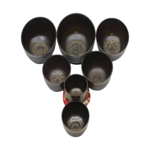 Black Seven Chakra Set Singing Bowl