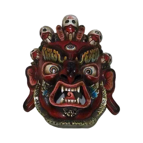 Nepal Handicraft Carving Wooden Mask