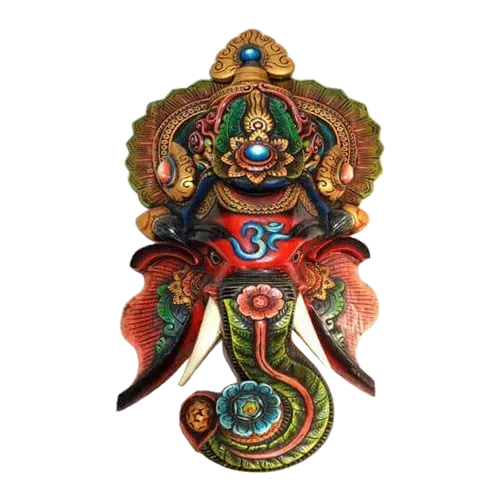 Nepal Handicraft Lord Ganesh Wooden Mask