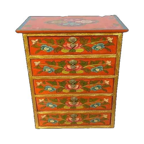 Nepal Handicraft Wooden 5 Drawer Box