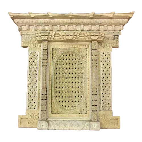 Nepal Handicraft Wooden Carved Jali Window