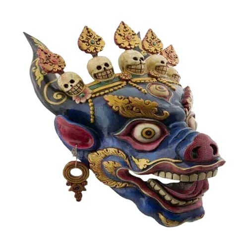 Nepal Handicraft Wooden Ox Mask