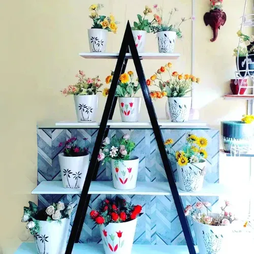Triangle Shape Flower Pot Stand with 4 Tier