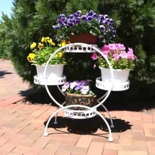 Circle Design Flower Pot stand 4 Compartment