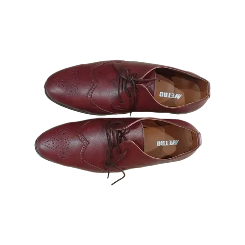 Metro Footwear Rufous Red Men's Leather Shoes