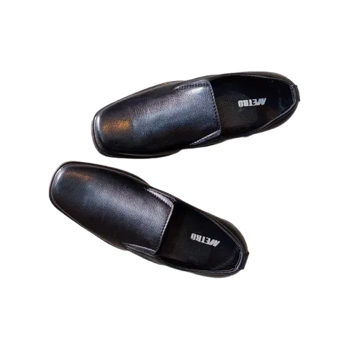 Metro Footwear Kids Black Leather Shoes, Style - 01L